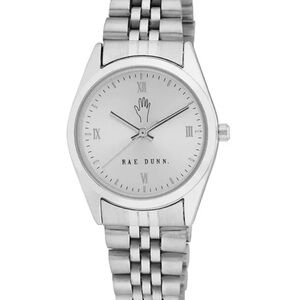 Rae Dunn Silver-Tone Stainless Steel Bracelet Watch